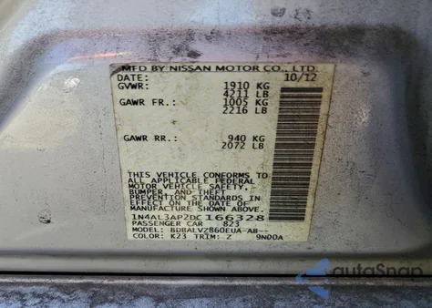 2013 Nissan Altima 2.5 from USA, damaged, VIN 1N4AL3AP2DC166328